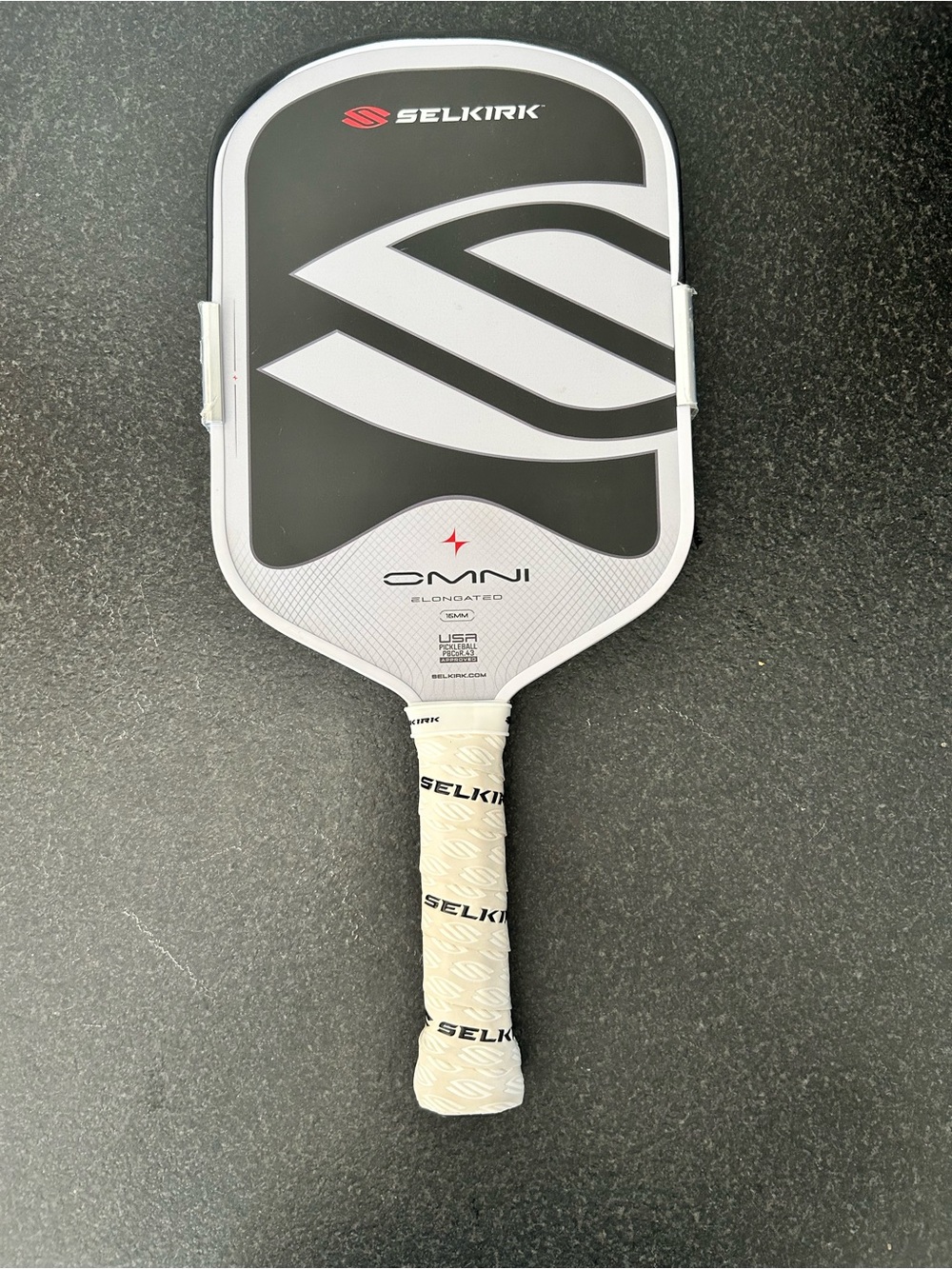 Hot off the press brand new Selkirk Omni Elongated Pickleball Paddle - Black & W